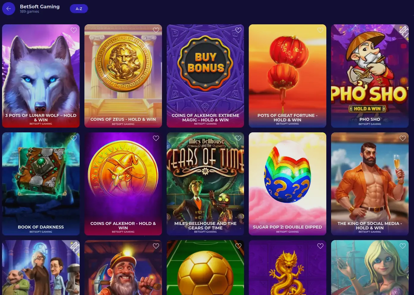 Tradition Casino Spielauswahl